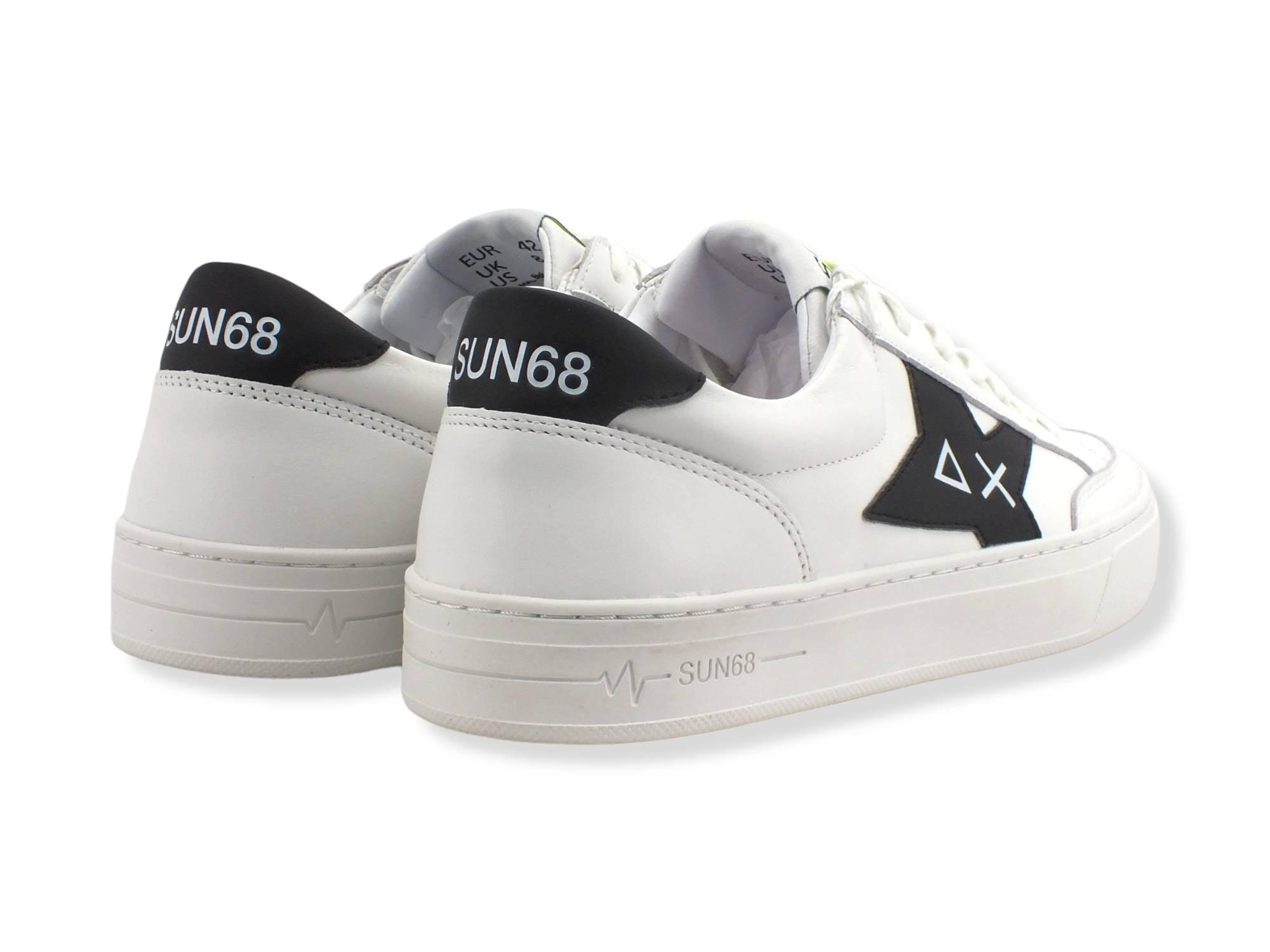 SUN68 Skate Sneaker Bianco Nero Z32125BR - Sandrini Calzature e Abbigliamento