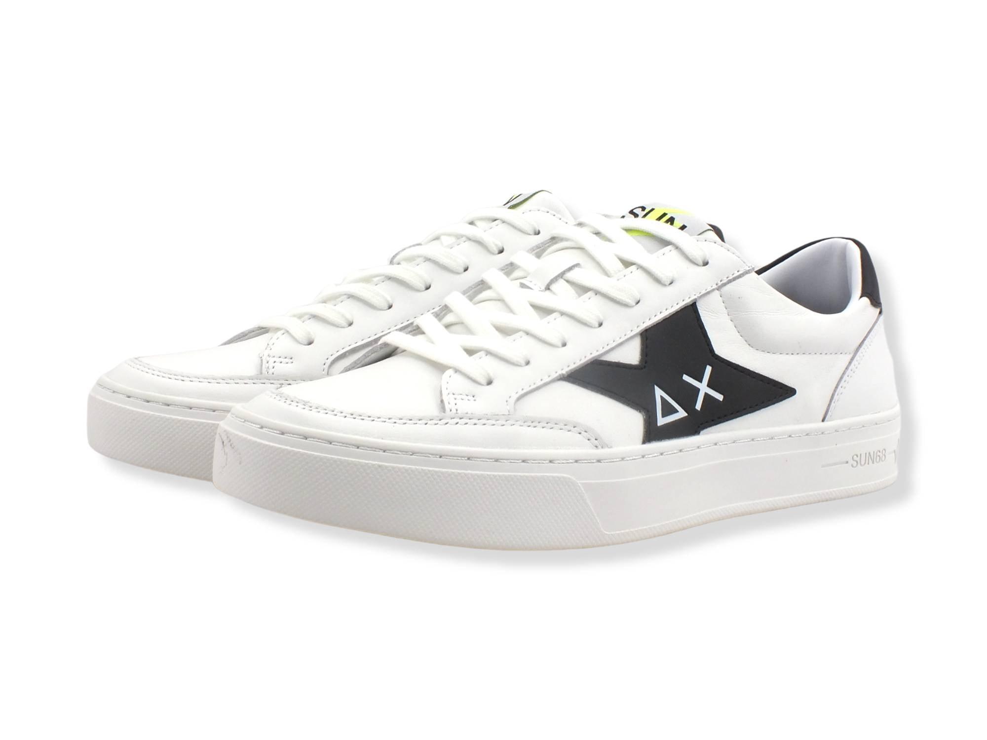 SUN68 Skate Sneaker Bianco Nero Z32125BR - Sandrini Calzature e Abbigliamento