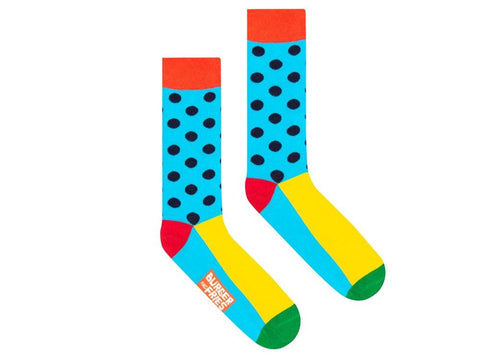 SUN68 Socks Burger And Fries Calzini Pois Azzurro Navy Blu BF1004 - Sandrini Calzature e Abbigliamento