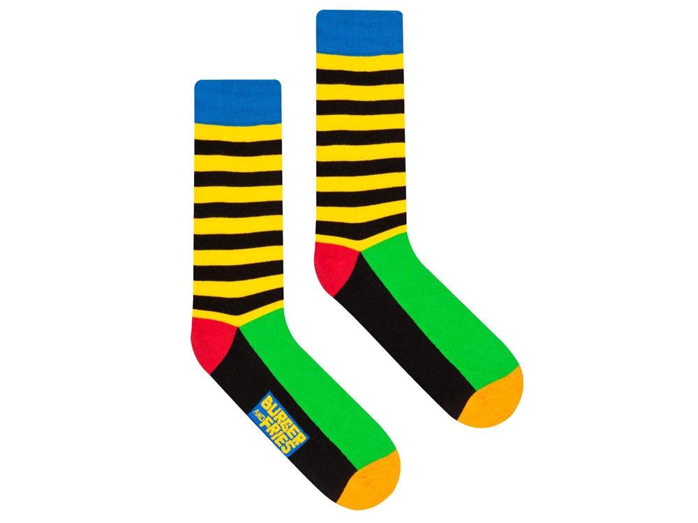 SUN68 Socks Burger And Fries Calzini Pois Giallo Nero BF1003 - Sandrini Calzature e Abbigliamento