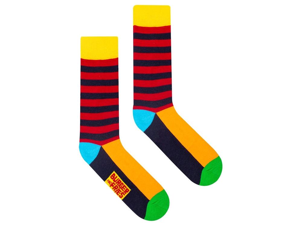 SUN68 Socks Burger And Fries Calzini Pois Rosso Navy Blue BF1003 - Sandrini Calzature e Abbigliamento