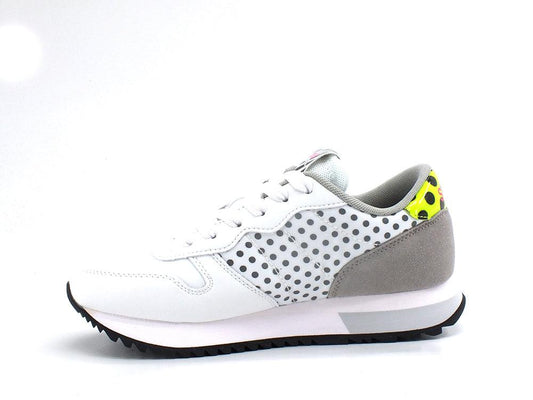 SUN68 Stargirl Back Pois Sneaker Running Bianco Giallo Z32213 - Sandrini Calzature e Abbigliamento