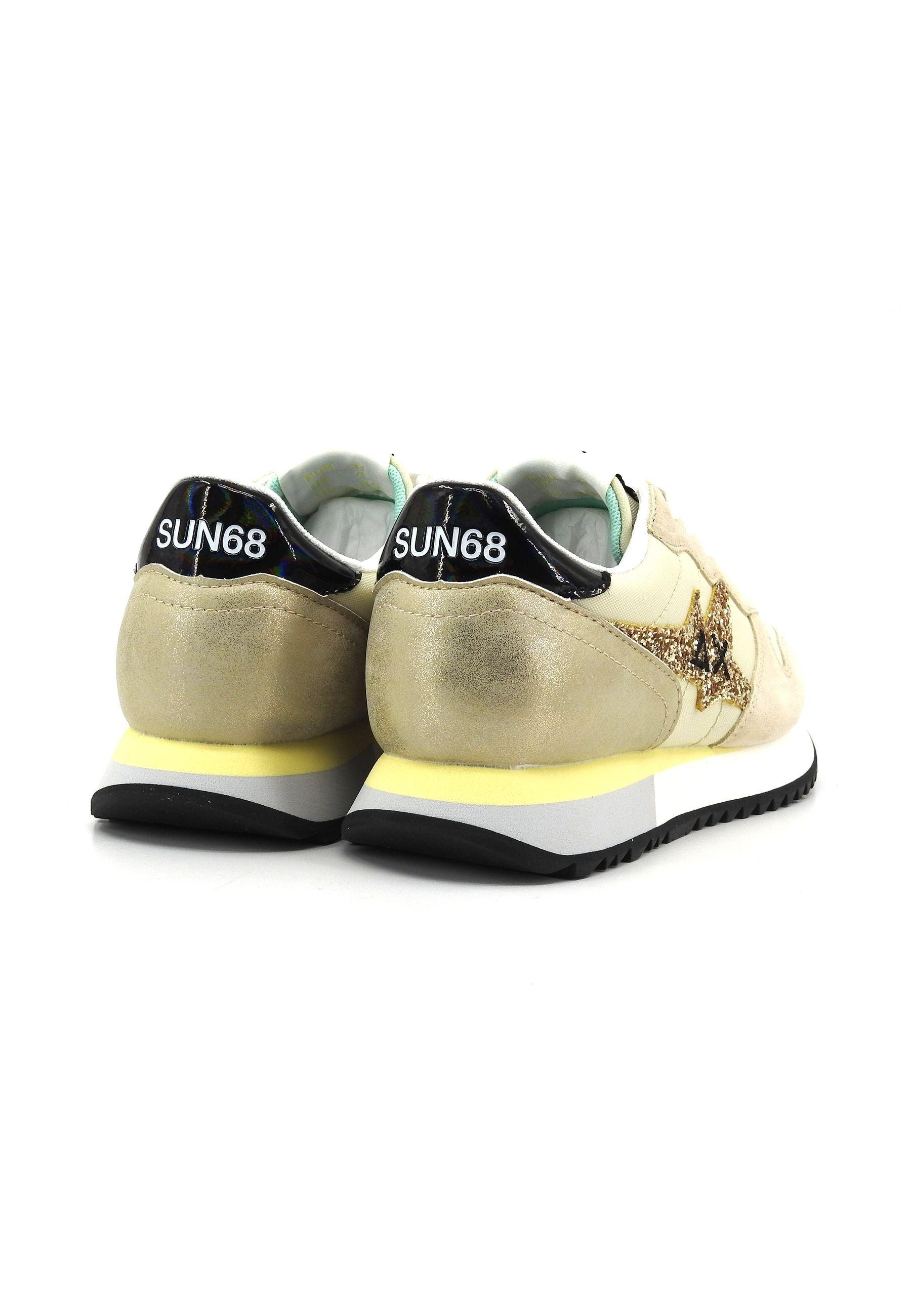 SUN68 Stargirl Glitter Logo Sneaker Donna Bianco Panna Beige Z34211 - Sandrini Calzature e Abbigliamento