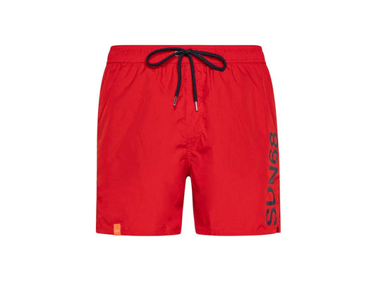 SUN68 Swim Pant Macro Logo Costume Rosso Fuoco H32103 - Sandrini Calzature e Abbigliamento