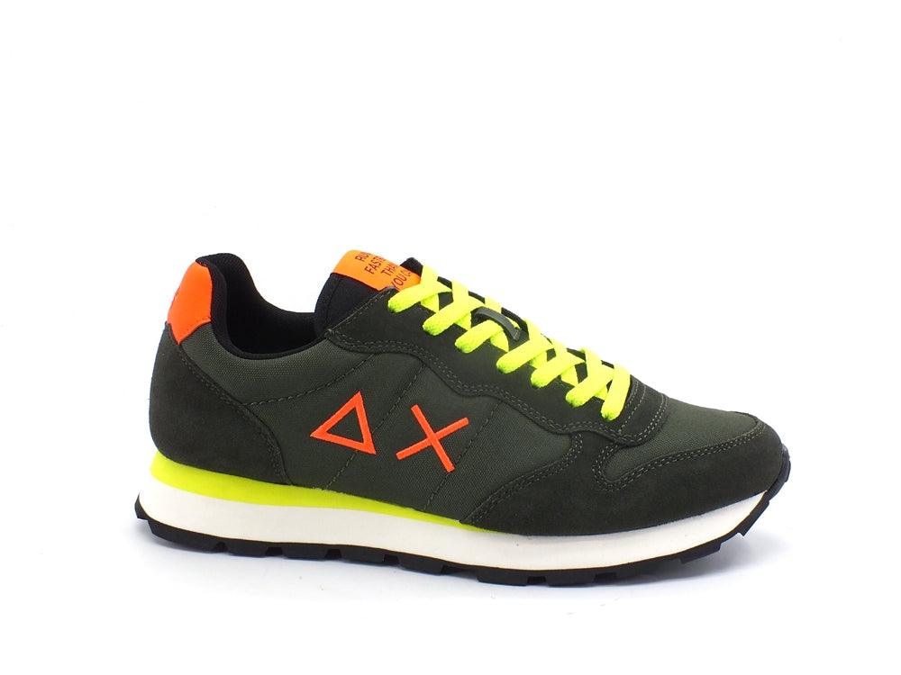 SUN68 Tom Fluo Nylon Sneaker Running Militare Scuro Z41102 - Sandrini Calzature e Abbigliamento