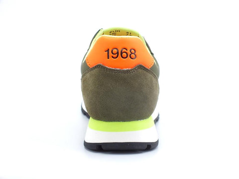 SUN68 Tom Fluo Sneaker Running Green Militare Z32102 - Sandrini Calzature e Abbigliamento