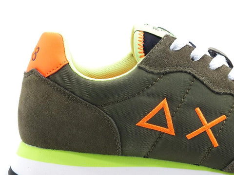 SUN68 Tom Fluo Sneaker Running Green Militare Z32102 - Sandrini Calzature e Abbigliamento