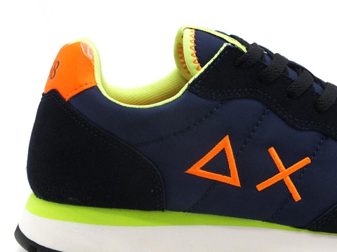 SUN68 Tom Fluo Sneaker Running Navy Blue Z32102 - Sandrini Calzature e Abbigliamento