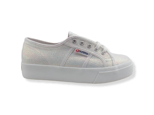 SUPERGA 2730 Lame Platform Sneaker Donna Silver Iridescent S2116UW - Sandrini Calzature e Abbigliamento