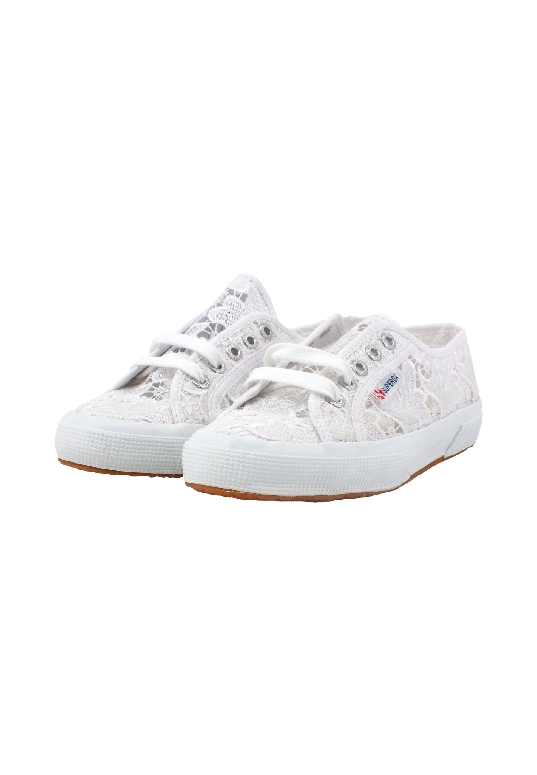 SUPERGA 2750 Macrame Pizzo Sneaker Donna White S81219W - Sandrini Calzature e Abbigliamento