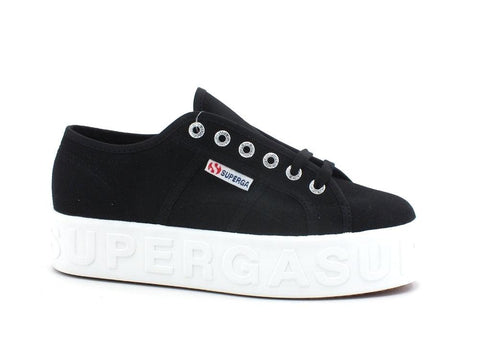 SUPERGA 2790 3D Lettering Sneaker Platform Donna Black S71183W - Sandrini Calzature e Abbigliamento