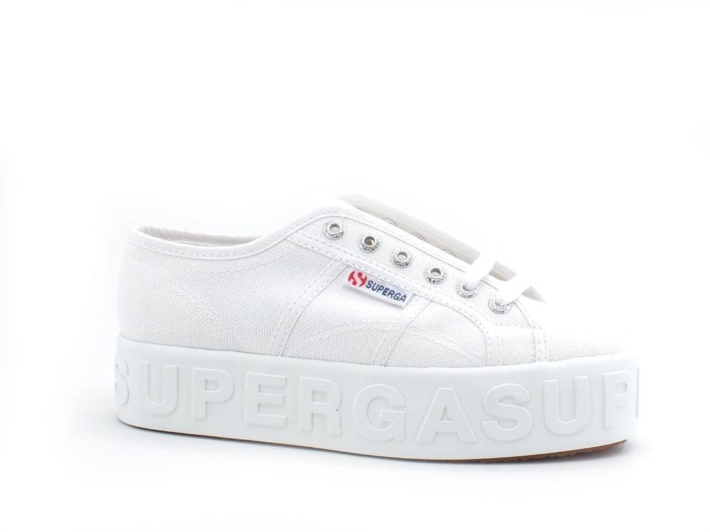 SUPERGA 2790 3D Lettering Sneaker Platform Donna White S71183W - Sandrini Calzature e Abbigliamento