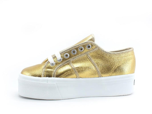 SUPERGA 2790 Metallic Canvas Sneaker Platform Yellow Gold S21174W - Sandrini Calzature e Abbigliamento
