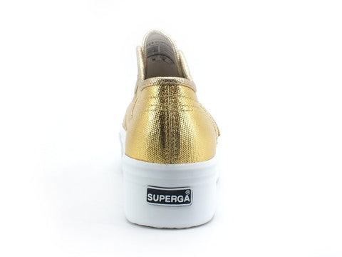 SUPERGA 2790 Metallic Canvas Sneaker Platform Yellow Gold S21174W - Sandrini Calzature e Abbigliamento