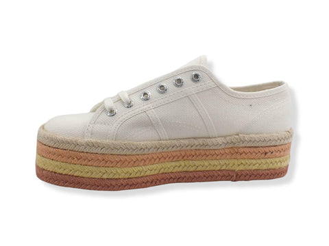 SUPERGA 2790 Multicolor Rope Sneaker White Avorio Apricot Multi S3114CW - Sandrini Calzature e Abbigliamento