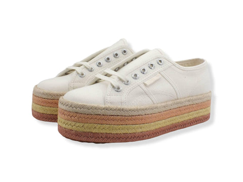 SUPERGA 2790 Multicolor Rope Sneaker White Avorio Apricot Multi S3114CW - Sandrini Calzature e Abbigliamento