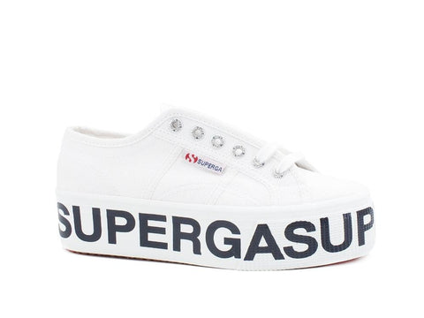 SUPERGA 2790 Platform Lettering Sneaker Donna White S7117DW - Sandrini Calzature e Abbigliamento