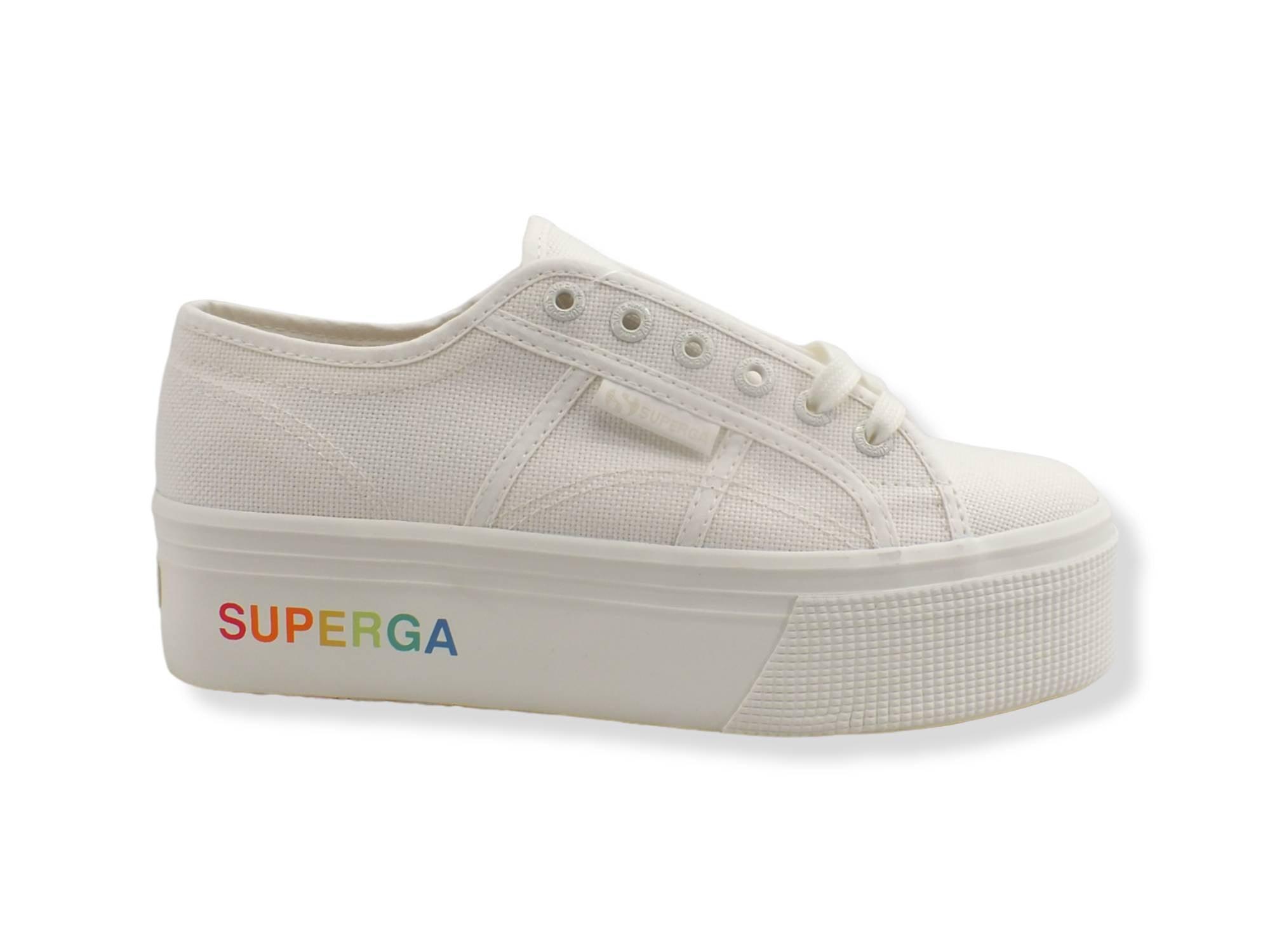 SUPERGA 2790 Platform Sneaker White Avorio Rainbow S7113KW - Sandrini Calzature e Abbigliamento