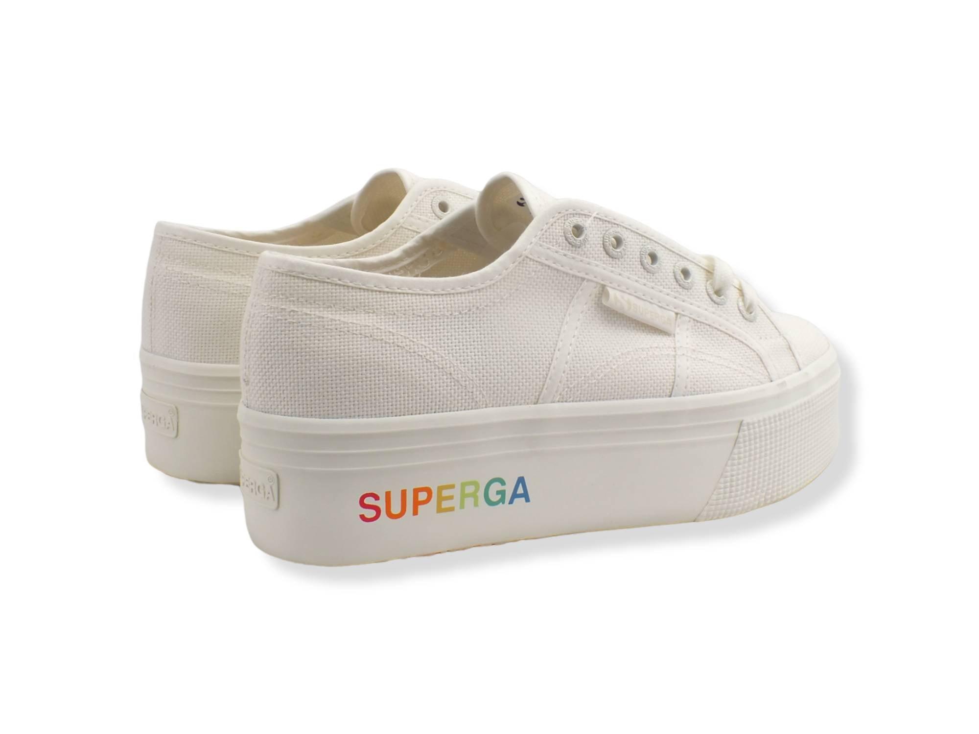 SUPERGA 2790 Platform Sneaker White Avorio Rainbow S7113KW - Sandrini Calzature e Abbigliamento