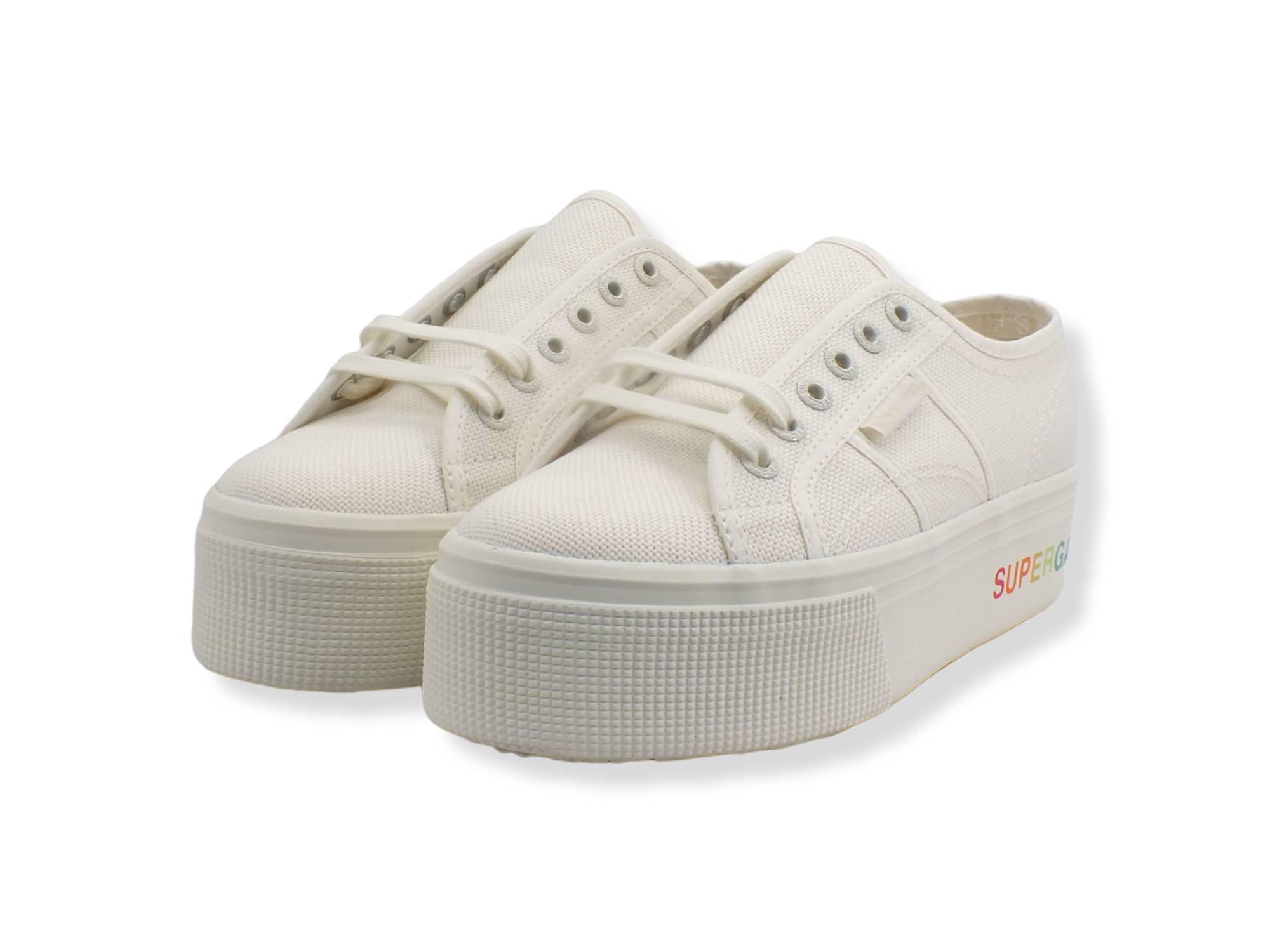 SUPERGA 2790 Platform Sneaker White Avorio Rainbow S7113KW - Sandrini Calzature e Abbigliamento