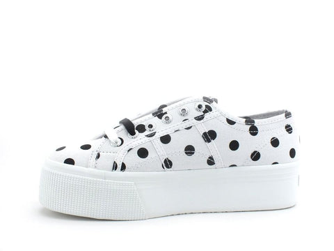 SUPERGA 2790 Polkadots Sneaker Platform Pois White Black S61128 - Sandrini Calzature e Abbigliamento