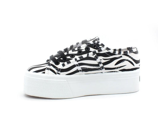 SUPERGA 2790 Print Sneaker Platform Big Zebra Black White S11317W - Sandrini Calzature e Abbigliamento