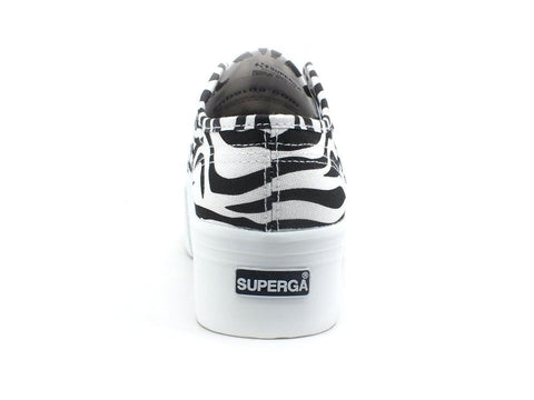 SUPERGA 2790 Print Sneaker Platform Big Zebra Black White S11317W - Sandrini Calzature e Abbigliamento