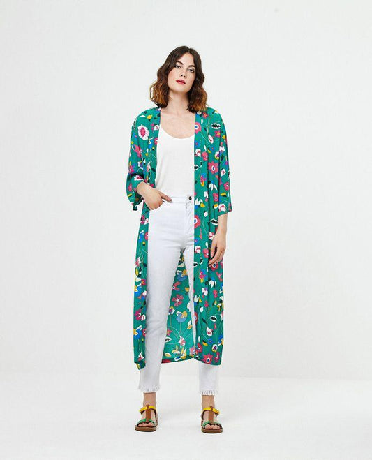 SURKANA Kimono Fiori Green 520JULY922 - Sandrini Calzature e Abbigliamento