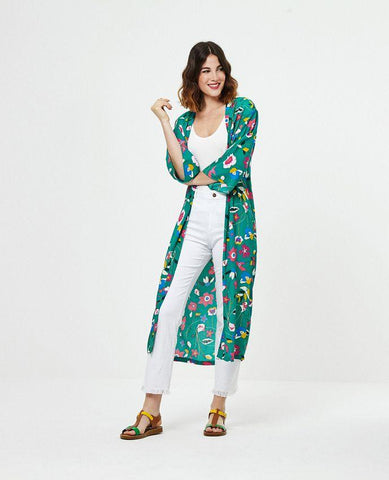 SURKANA Kimono Fiori Green 520JULY922 - Sandrini Calzature e Abbigliamento