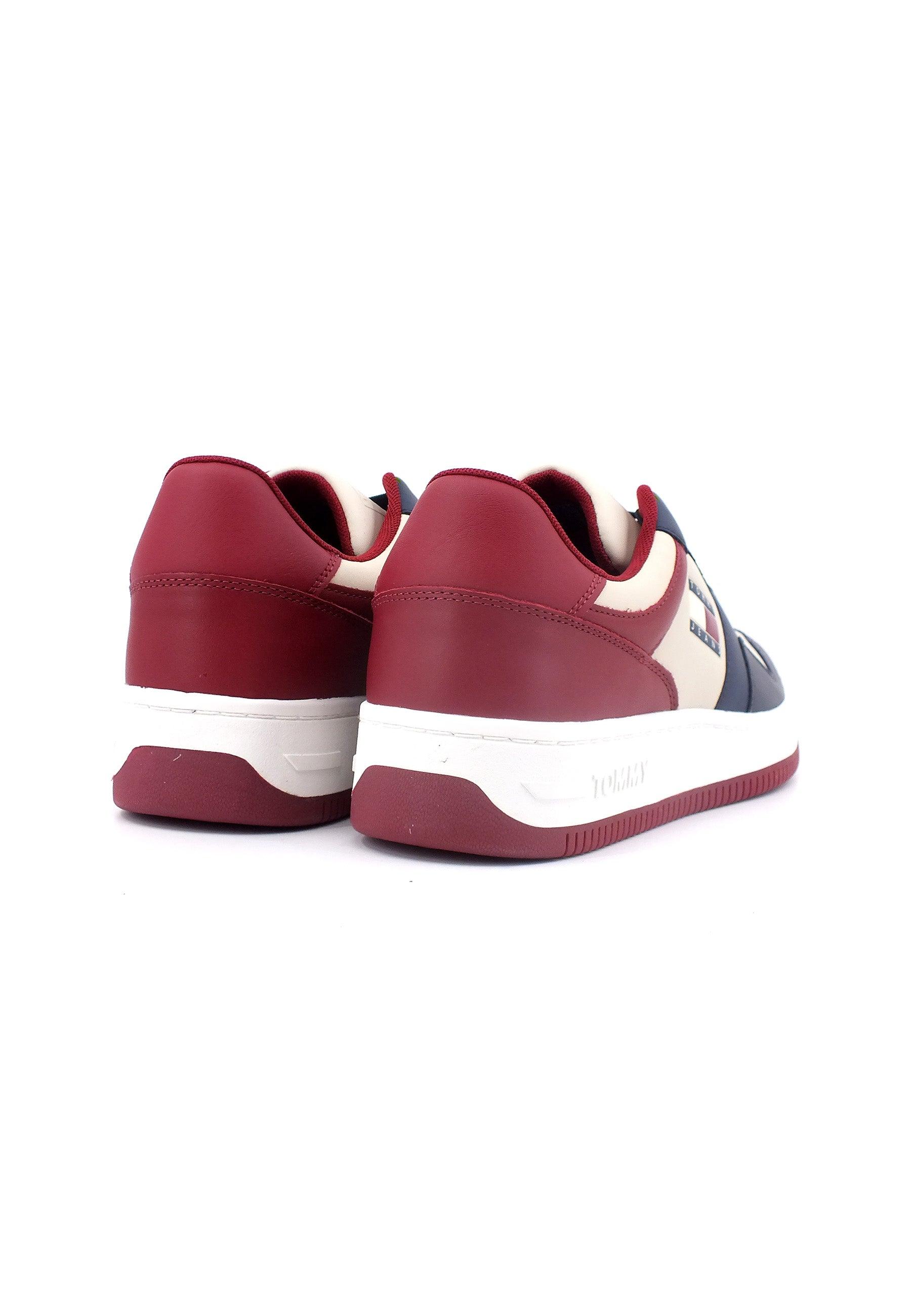 TOMMY HILFIGER Basket Premium Sneaker Uomo Navy Rouge Ecru EM0EM1256 - Sandrini Calzature e Abbigliamento