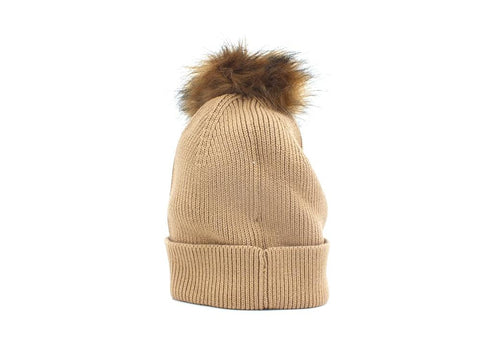 TOMMY HILFIGER Berretta Pom Pom Risvolto Beige AW0AW010996 - Sandrini Calzature e Abbigliamento