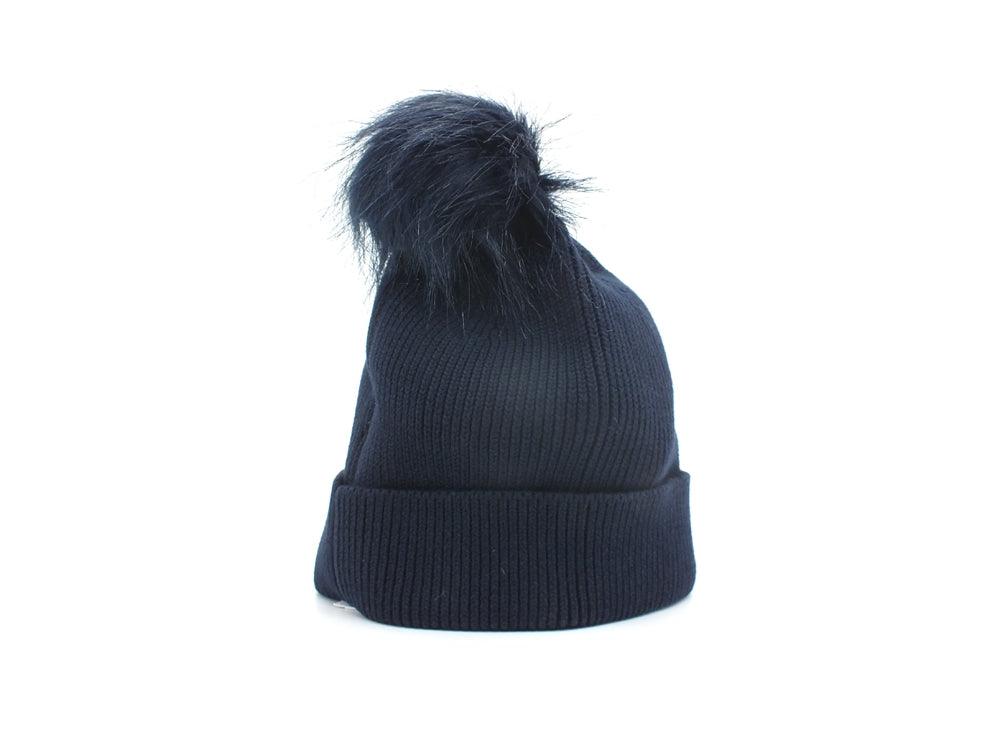 TOMMY HILFIGER Berretta Pom Pom Risvolto Blu AW0AW010996 - Sandrini Calzature e Abbigliamento