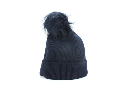 TOMMY HILFIGER Berretta Pom Pom Risvolto Blu AW0AW010996 - Sandrini Calzature e Abbigliamento