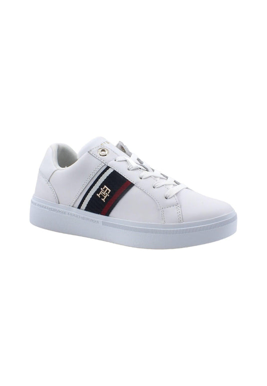 TOMMY HILFIGER Corp Webbing Sneaker Donna White FW0FW07379 - Sandrini Calzature e Abbigliamento