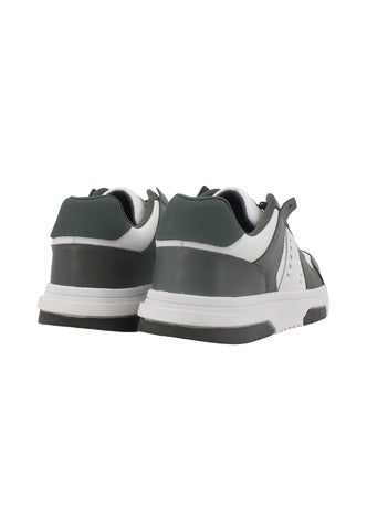 TOMMY HILFIGER Cupsole 2.0 Sneaker Uomo Pewter Green Ecru EM0EM01283 - Sandrini Calzature e Abbigliamento