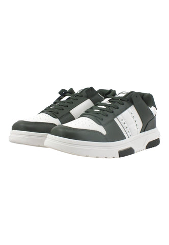 TOMMY HILFIGER Cupsole 2.0 Sneaker Uomo Pewter Green Ecru EM0EM01283 - Sandrini Calzature e Abbigliamento