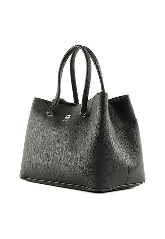 TOMMY HILFIGER Emblem Satchel Borsa Black AW0AW14860 - Sandrini Calzature e Abbigliamento