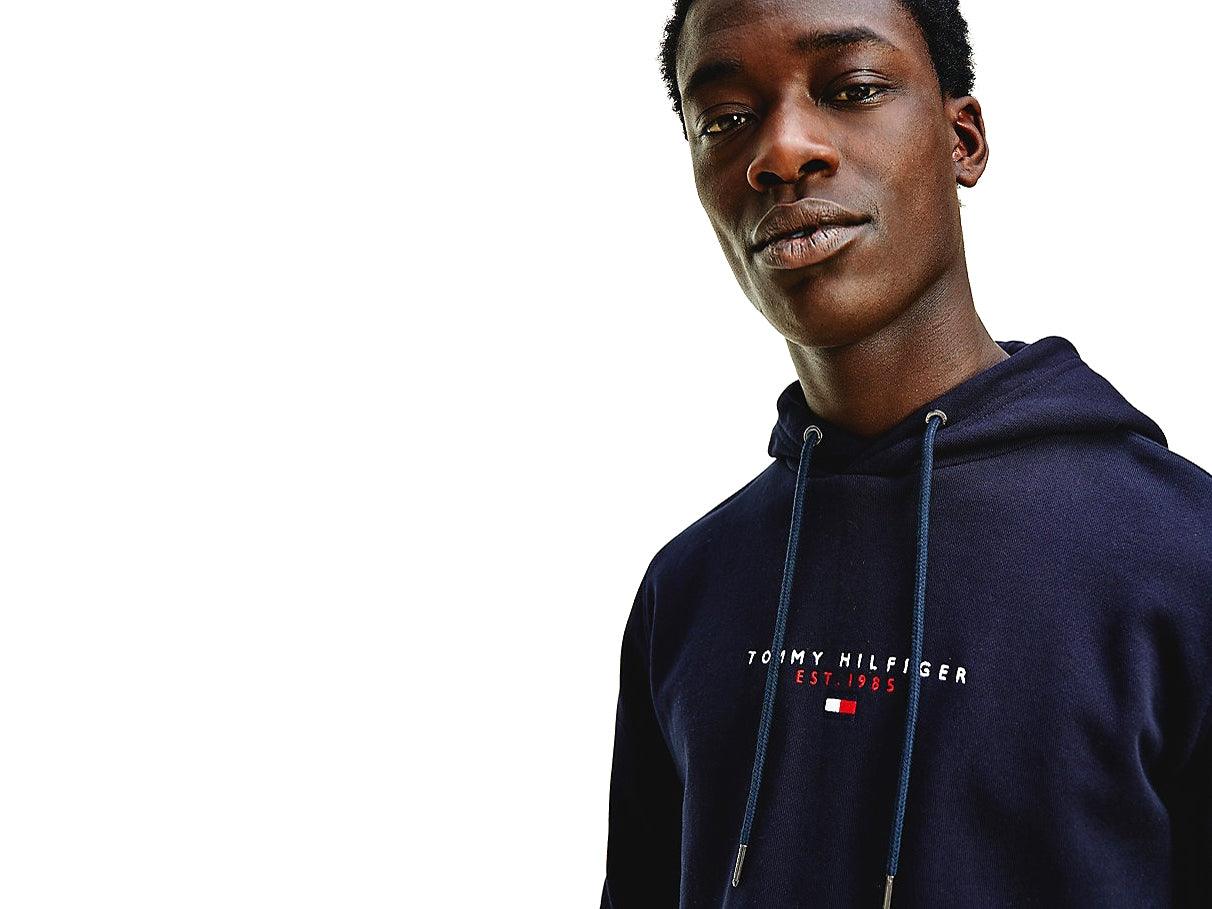 TOMMY HILFIGER Felpa Essential Uomo Cappuccio Desert Sky Blue MW0MW17382 - Sandrini Calzature e Abbigliamento