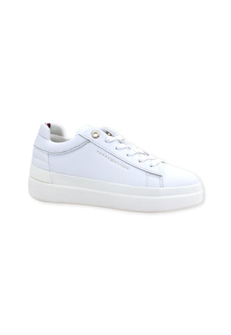 TOMMY HILFIGER Feminine Elevated Sneaker Donna White Gold FW0FW06511 - Sandrini Calzature e Abbigliamento