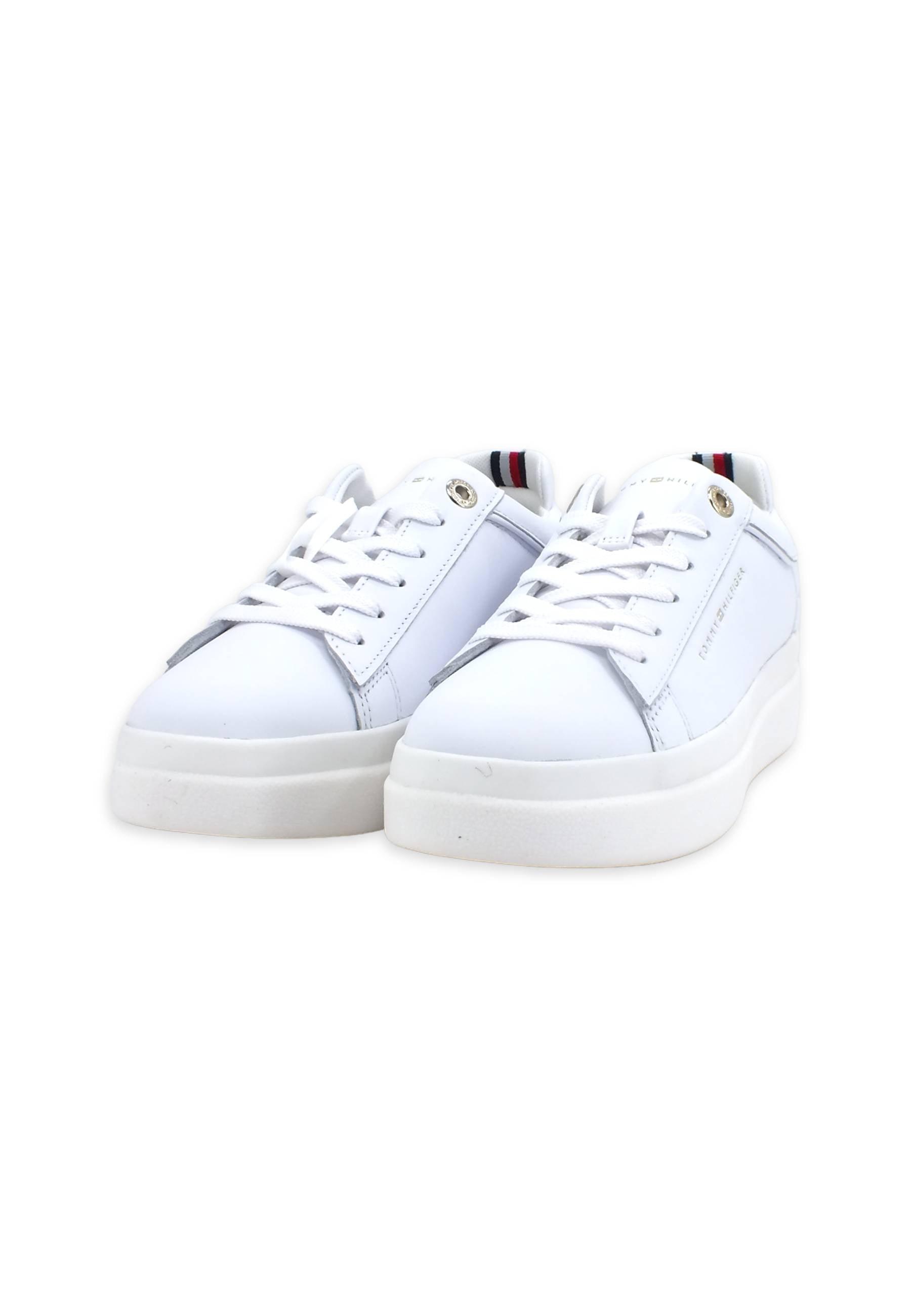 TOMMY HILFIGER Feminine Elevated Sneaker Donna White Gold FW0FW06511 - Sandrini Calzature e Abbigliamento