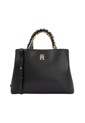 TOMMY HILFIGER Feminine Medium Satchel Borsa Black AW0AW14870 - Sandrini Calzature e Abbigliamento