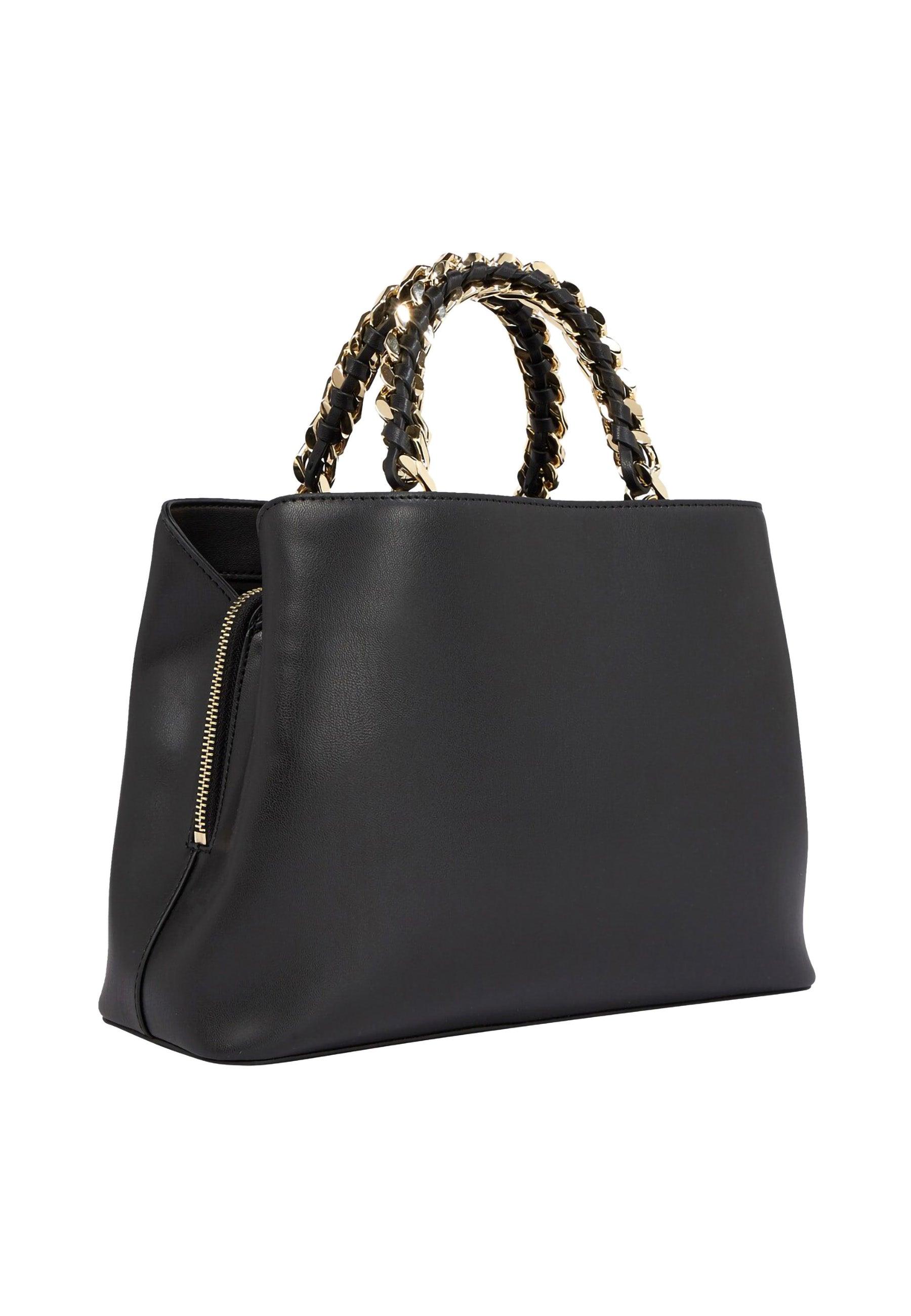TOMMY HILFIGER Feminine Medium Satchel Borsa Black AW0AW14870 - Sandrini Calzature e Abbigliamento