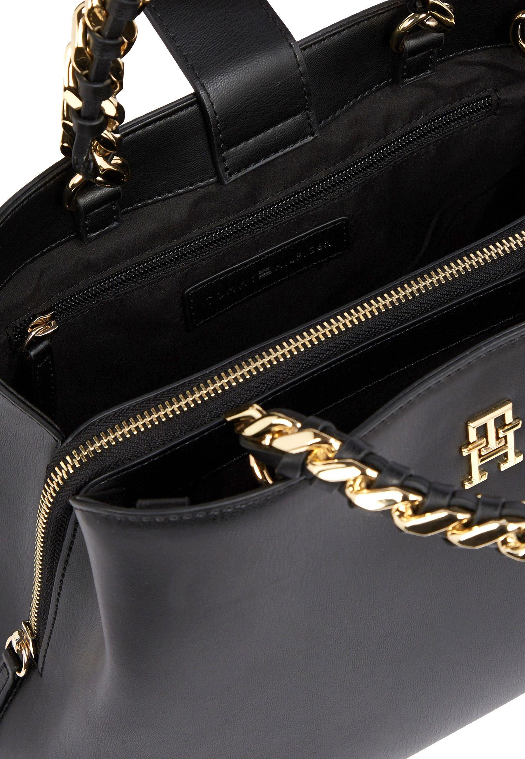 TOMMY HILFIGER Feminine Medium Satchel Borsa Black AW0AW14870 - Sandrini Calzature e Abbigliamento