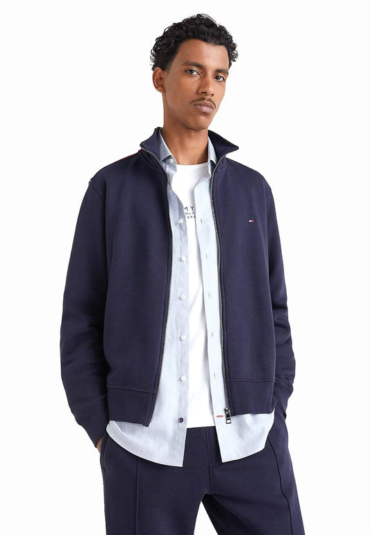 TOMMY HILFIGER Global Stripe Felpa Zip Through Blu Desert Sky MW0MW28753 - Sandrini Calzature e Abbigliamento