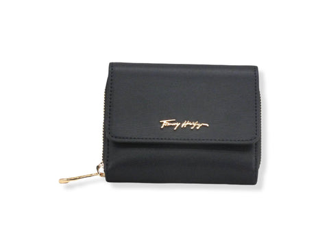 TOMMY HILFIGER Iconic Tommy Med Zip Around Portafoglio Donna Blu Navy AW0AW12073 - Sandrini Calzature e Abbigliamento