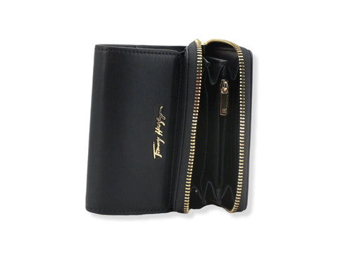 TOMMY HILFIGER Iconic Tommy Med Zip Around Portafoglio Donna Blu Navy AW0AW12073 - Sandrini Calzature e Abbigliamento