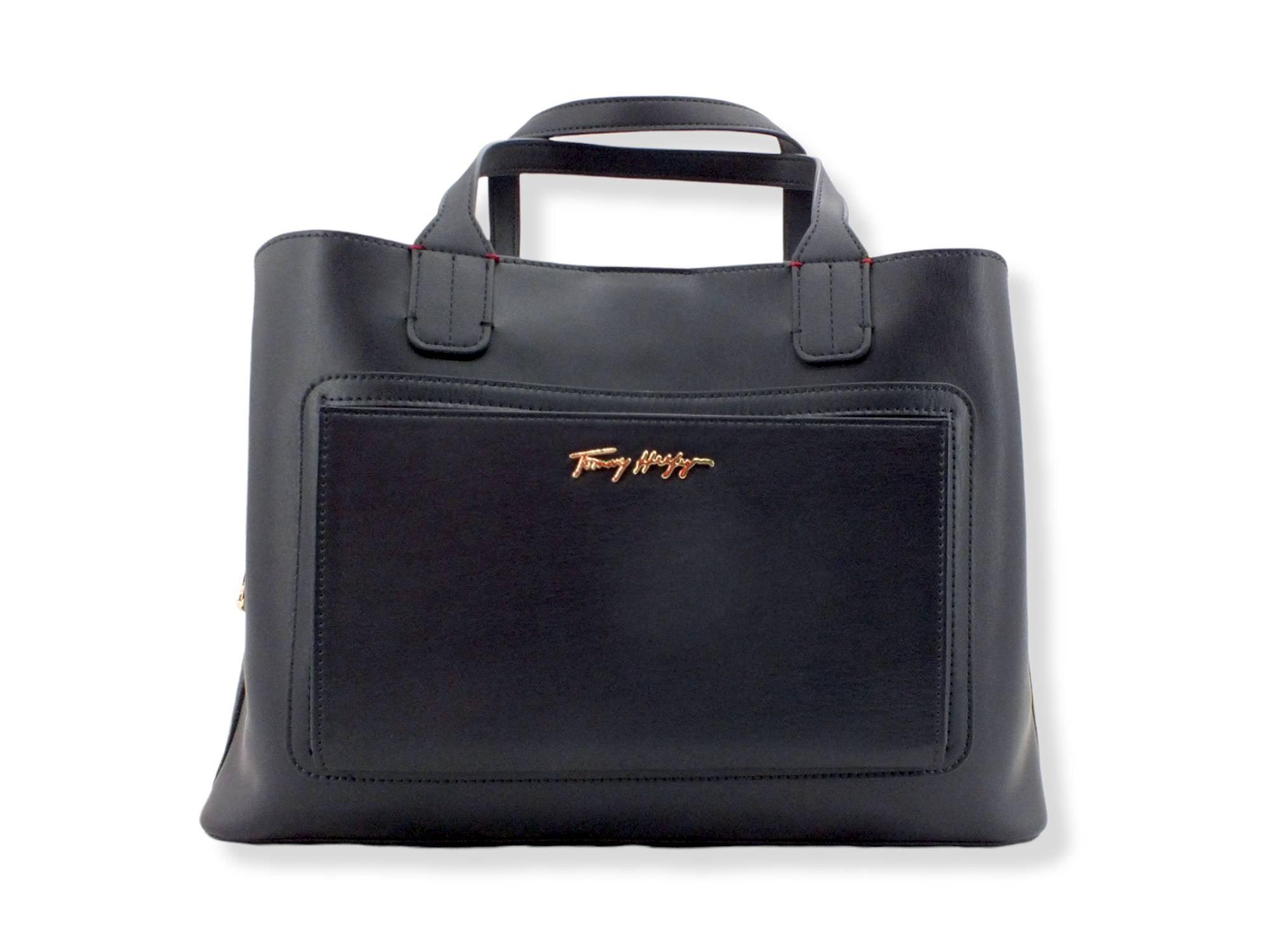TOMMY HILFIGER Iconic Tommy Satchel Borsa Tracolla Blu Navy AW0AW11996 - Sandrini Calzature e Abbigliamento