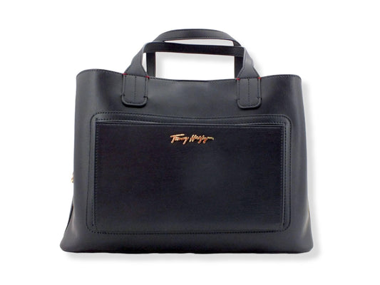 TOMMY HILFIGER Iconic Tommy Satchel Borsa Tracolla Blu Navy AW0AW11996 - Sandrini Calzature e Abbigliamento