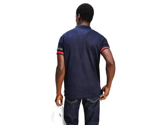 TOMMY HILFIGER Polo T-Shirt Slim Flag Uomo Desert Sky MW0MW17798 - Sandrini Calzature e Abbigliamento