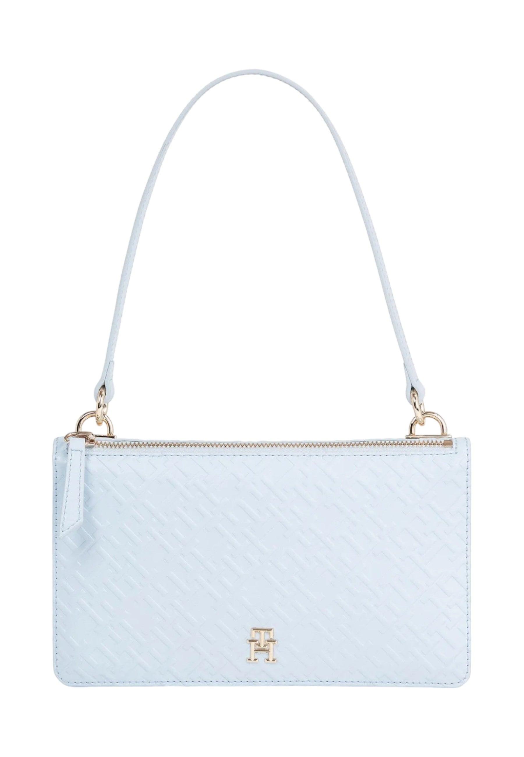 TOMMY HILFIGER Refined Shoulder Borsa Donna Azzurro AW0AW15975 - Sandrini Calzature e Abbigliamento